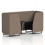 Brixworth 2 Seater Booth With Black Legs And Black Table With Black Leg In X2 Fabric - Theory Panels And Diameter Sofa SF000613