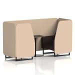 Brixworth 2 Seater Booth With Black Legs And Black Table With Black Leg In Synergy Fabric - Affix Panels And Wed Sofa SF000620