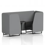 Brixworth 2 Seater Booth With Black Legs And Black Table With Black Leg In Synergy Fabric - Partner Panels And Mix Sofa SF000624