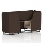 Brixworth 2 Seater Booth With Black Legs And Black Table With Black Leg In Synergy Fabric - Wed Panels And Affix Sofa SF000625