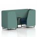 Brixworth 2 Seater Booth With Black Legs And Black Table With Black Leg In Sumi Fabric - Handa Panels And Uto Sofa SF000626