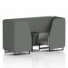 Brixworth 2 Seater Booth With Black Legs And Black Table With Black Leg In Sumi Fabric - Kobe Panels And Tokyo Sofa SF000627