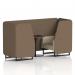 Brixworth 2 Seater Booth With Black Legs And Black Table With Black Leg In Sumi Fabric - Osaka Panels And Zen Sofa SF000628