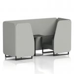 Brixworth 2 Seater Booth With Black Legs And Black Table With Black Leg In Sumi Fabric - Tokyo Panels And Kobe Sofa SF000629