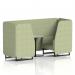 Brixworth 2 Seater Booth With Black Legs And Grey Table With Black Leg In Rivet Fabric - Burnish Panels And Sofa SF000632