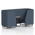 Brixworth 2 Seater Booth With Black Legs And Grey Table With Black Leg In Rivet Fabric - Crucible Panels And Sofa SF000634