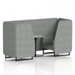 Brixworth 2 Seater Booth With Black Legs And Grey Table With Black Leg In Rivet Fabric - Prime Panels And Sofa SF000636