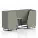 Brixworth 2 Seater Booth With Black Legs And Grey Table With Black Leg In Rivet Fabric - Vitreous Panels And Sofa SF000637