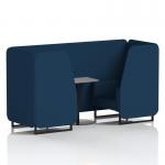 Brixworth 2 Seater Booth With Black Legs And Grey Table With Black Leg In X2 Fabric - Calculus Panels And Sofa SF000639