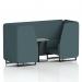 Brixworth 2 Seater Booth With Black Legs And Grey Table With Black Leg In X2 Fabric - Polygon Panels And Sofa SF000642