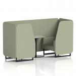 Brixworth 2 Seater Booth With Black Legs And Grey Table With Black Leg In Main Line Flax Fabric - Newbury Panels And Sofa SF000646