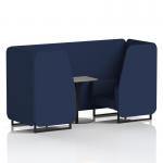 Brixworth 2 Seater Booth With Black Legs And Grey Table With Black Leg In Synergy Fabric - Alike Panels And Sofa SF000651