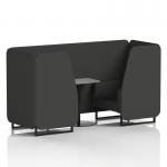 Brixworth 2 Seater Booth With Black Legs And Grey Table With Black Leg In Synergy Fabric - Mix Panels And Sofa SF000652