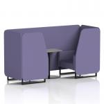 Brixworth 2 Seater Booth With Black Legs And Grey Table With Black Leg In Synergy Fabric - Order Panels And Sofa SF000653