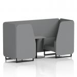 Brixworth 2 Seater Booth With Black Legs And Grey Table With Black Leg In Synergy Fabric - Partner Panels And Sofa SF000654