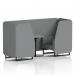 Brixworth 2 Seater Booth With Black Legs And Grey Table With Black Leg In Synergy Fabric - Partner Panels And Sofa SF000654