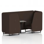 Brixworth 2 Seater Booth With Black Legs And Grey Table With Black Leg In Synergy Fabric - Wed Panels And Sofa SF000655