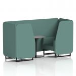 Brixworth 2 Seater Booth With Black Legs And Grey Table With Black Leg In Sumi Fabric - Handa Panels And Sofa SF000656