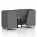 Brixworth 2 Seater Booth With Black Legs And Grey Table With Black Leg In Sumi Fabric - Kobe Panels And Sofa SF000657