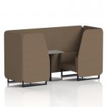 Brixworth 2 Seater Booth With Black Legs And Grey Table With Black Leg In Sumi Fabric - Osaka Panels And Sofa SF000658