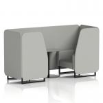 Brixworth 2 Seater Booth With Black Legs And Grey Table With Black Leg In Sumi Fabric - Tokyo Panels And Sofa SF000659