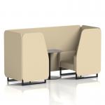 Brixworth 2 Seater Booth With Black Legs And Grey Table With Black Leg In Sumi Fabric - Zen Panels And Sofa SF000661