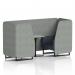 Brixworth 2 Seater Booth With Black Legs And Grey Table With Black Leg In Rivet Fabric - Prime Panels And Crucible Sofa SF000666