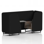 Brixworth 2 Seater Booth With Black Legs And Grey Table With Black Leg In X2 Fabric - Diameter Panels And Theory Sofa SF000670