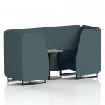 Brixworth 2 Seater Booth With Black Legs And Grey Table With Black Leg In X2 Fabric - Polygon Panels And Calculus Sofa SF000672