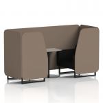 Brixworth 2 Seater Booth With Black Legs And Grey Table With Black Leg In X2 Fabric - Theory Panels And Diameter Sofa SF000673