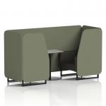 Brixworth 2 Seater Booth With Black Legs And Grey Table With Black Leg In Main Line Flax Fabric - Monument Panels And Temple Sofa SF000675