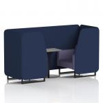 Brixworth 2 Seater Booth With Black Legs And Grey Table With Black Leg In Synergy Fabric - Alike Panels And Order Sofa SF000681