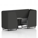 Brixworth 2 Seater Booth With Black Legs And Grey Table With Black Leg In Synergy Fabric - Mix Panels And Partner Sofa SF000682