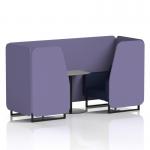 Brixworth 2 Seater Booth With Black Legs And Grey Table With Black Leg In Synergy Fabric - Order Panels And Alike Sofa SF000683