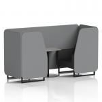 Brixworth 2 Seater Booth With Black Legs And Grey Table With Black Leg In Synergy Fabric - Partner Panels And Mix Sofa SF000684