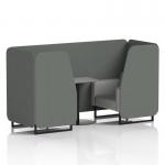 Brixworth 2 Seater Booth With Black Legs And Grey Table With Black Leg In Sumi Fabric - Kobe Panels And Tokyo Sofa SF000687