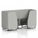 Brixworth 2 Seater Booth With Black Legs And Grey Table With Black Leg In Sumi Fabric - Tokyo Panels And Kobe Sofa SF000689