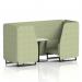 Brixworth 2 Seater Booth With Black Legs And White Table With Black Leg In Rivet Fabric - Burnish Panels And Sofa SF000692