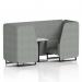 Brixworth 2 Seater Booth With Black Legs And White Table With Black Leg In Rivet Fabric - Prime Panels And Sofa SF000696