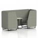 Brixworth 2 Seater Booth With Black Legs And White Table With Black Leg In Rivet Fabric - Vitreous Panels And Sofa SF000697