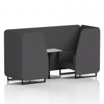 Brixworth 2 Seater Booth With Black Legs And White Table With Black Leg In X2 Fabric - Arithmetic Panels And Sofa SF000698