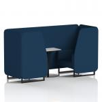 Brixworth 2 Seater Booth With Black Legs And White Table With Black Leg In X2 Fabric - Calculus Panels And Sofa SF000699