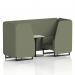 Brixworth 2 Seater Booth With Black Legs And White Table With Black Leg In Main Line Flax Fabric - Monument Panels And Sofa SF000705