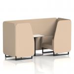 Brixworth 2 Seater Booth With Black Legs And White Table With Black Leg In Synergy Fabric - Affix Panels And Sofa SF000710