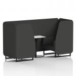 Brixworth 2 Seater Booth With Black Legs And White Table With Black Leg In Synergy Fabric - Mix Panels And Sofa SF000712