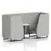 Brixworth 2 Seater Booth With Black Legs And White Table With Black Leg In Sumi Fabric - Tokyo Panels And Sofa SF000719