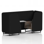 Brixworth 2 Seater Booth With Black Legs And White Table With Black Leg In X2 Fabric - Diameter Panels And Theory Sofa SF000730