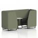 Brixworth 2 Seater Booth With Black Legs And White Table With Black Leg In Main Line Flax Fabric - Monument Panels And Temple Sofa SF000735