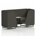 Brixworth 2 Seater Booth With Black Legs And White Table With Black Leg In Main Line Flax Fabric - Temple Panels And Monument Sofa SF000737