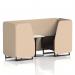 Brixworth 2 Seater Booth With Black Legs And White Table With Black Leg In Synergy Fabric - Affix Panels And Wed Sofa SF000740